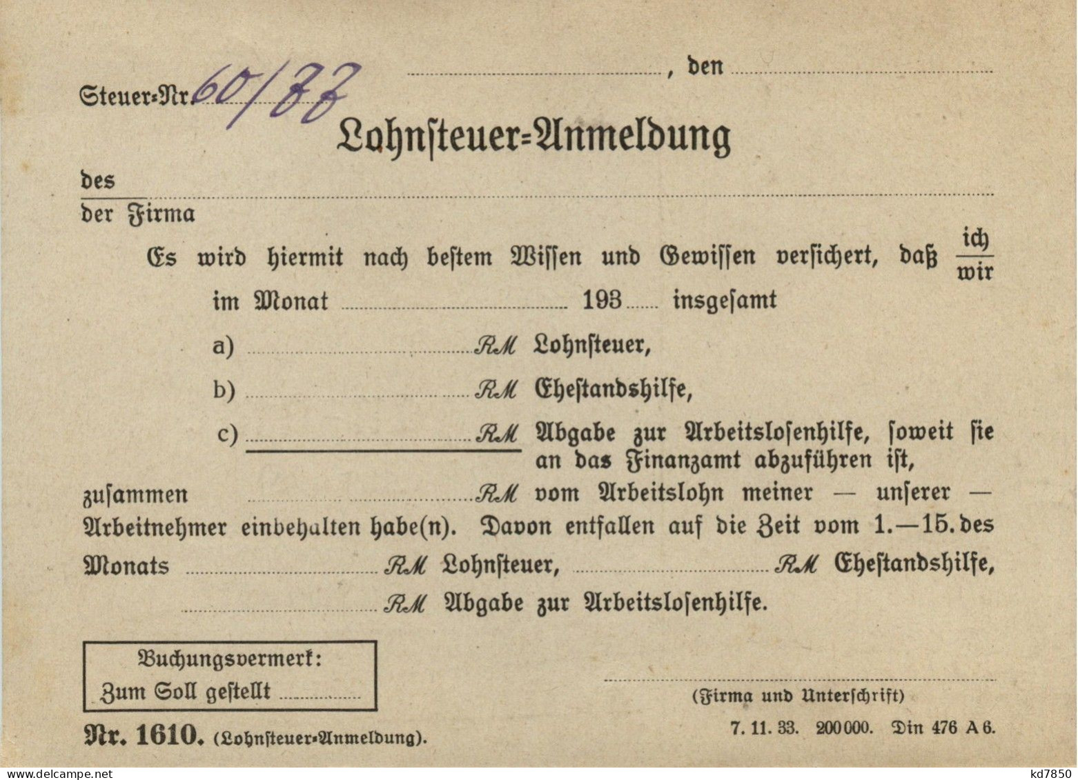 Arnstadt/Thür. - Karte Finanzamt - Lohnsteuer-Anmeldung - Arnstadt