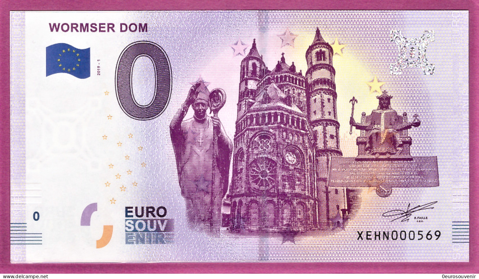 0-Euro XEHN 2019-1 WORMSER DOM - Private Proofs / Unofficial