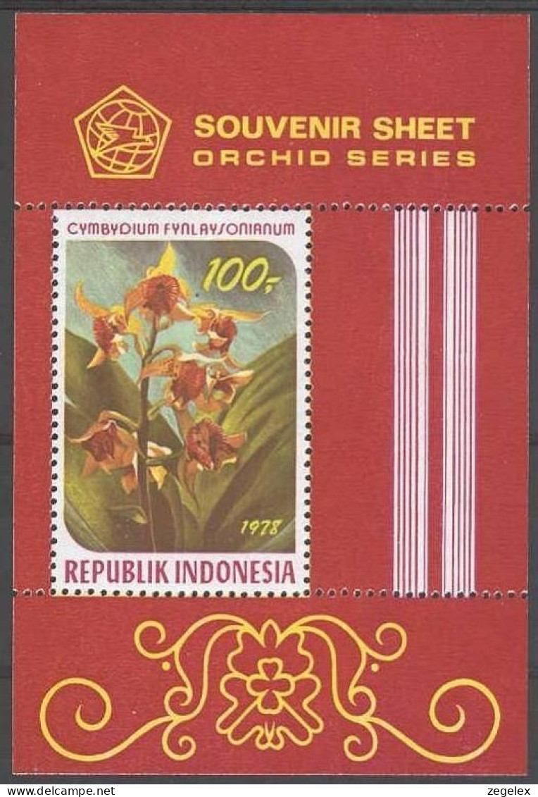 Indonesia 1978 Flora, Bloemen, Orchids, Flowers Blokje, Block, ZBL Blok 34 MNH**  - Indonésie