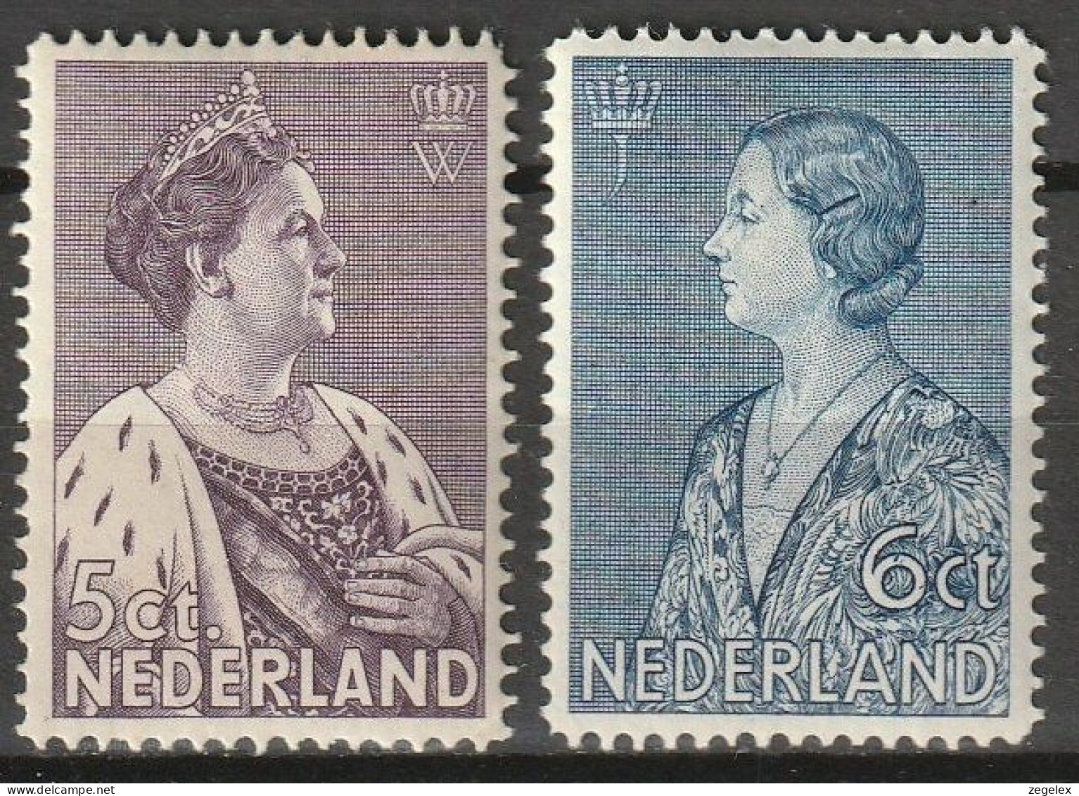 1934 Wilhelmina En Juliana Crisiszegels NVPH 265-266, Mi.272-273 MNH**  - Unused Stamps