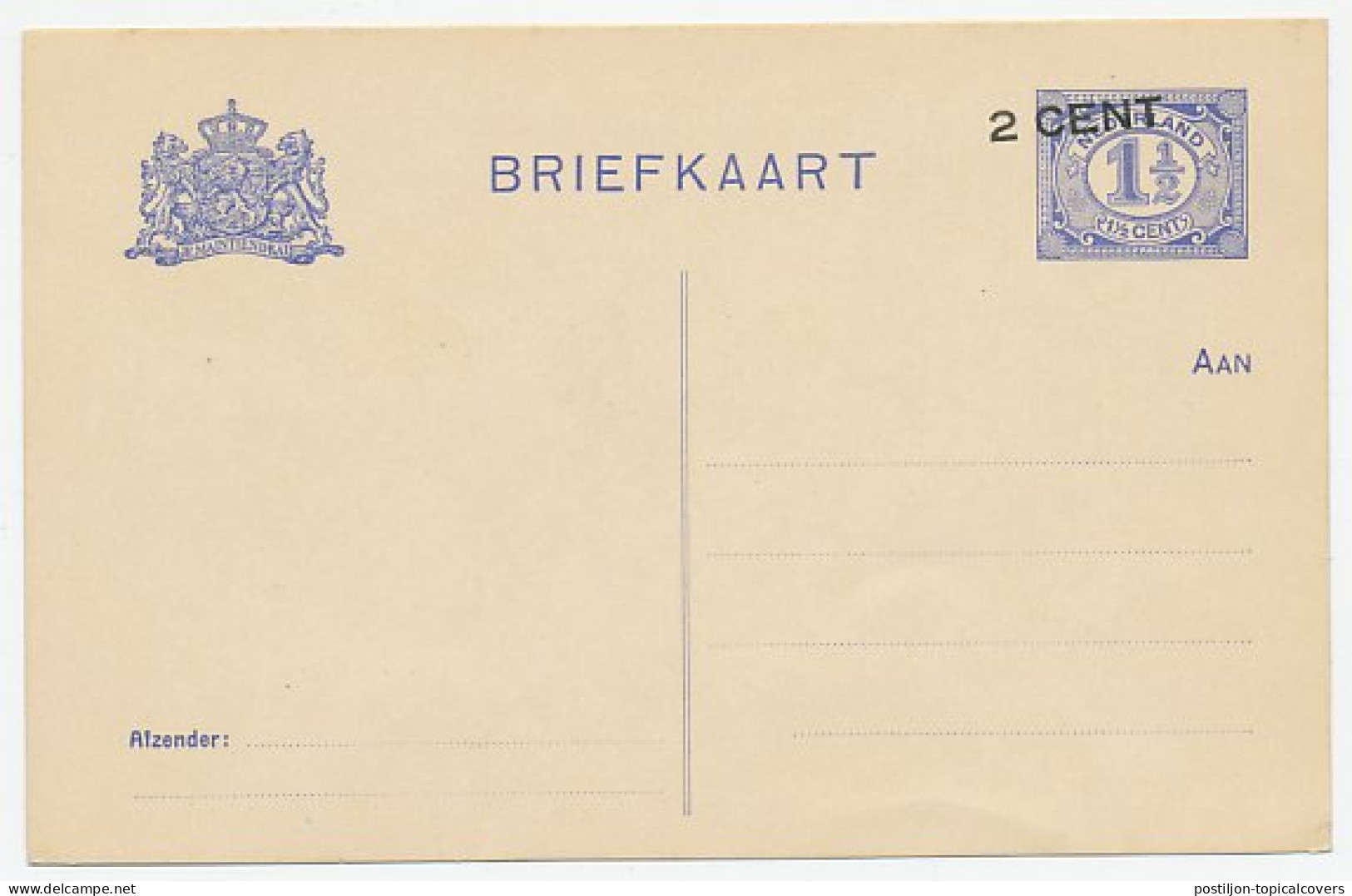 Briefkaart G. 92 I - Verschoven Opdruk - Material Postal