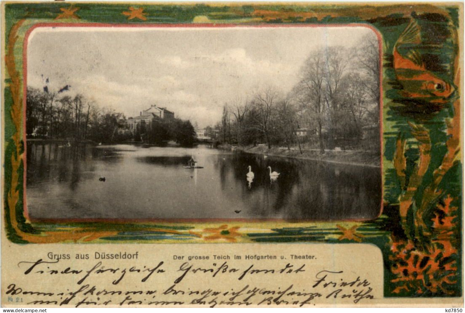 Gruss Aus Düsseldorf, Der Grosse Teich Im Hofgarten U. Theater - Düsseldorf