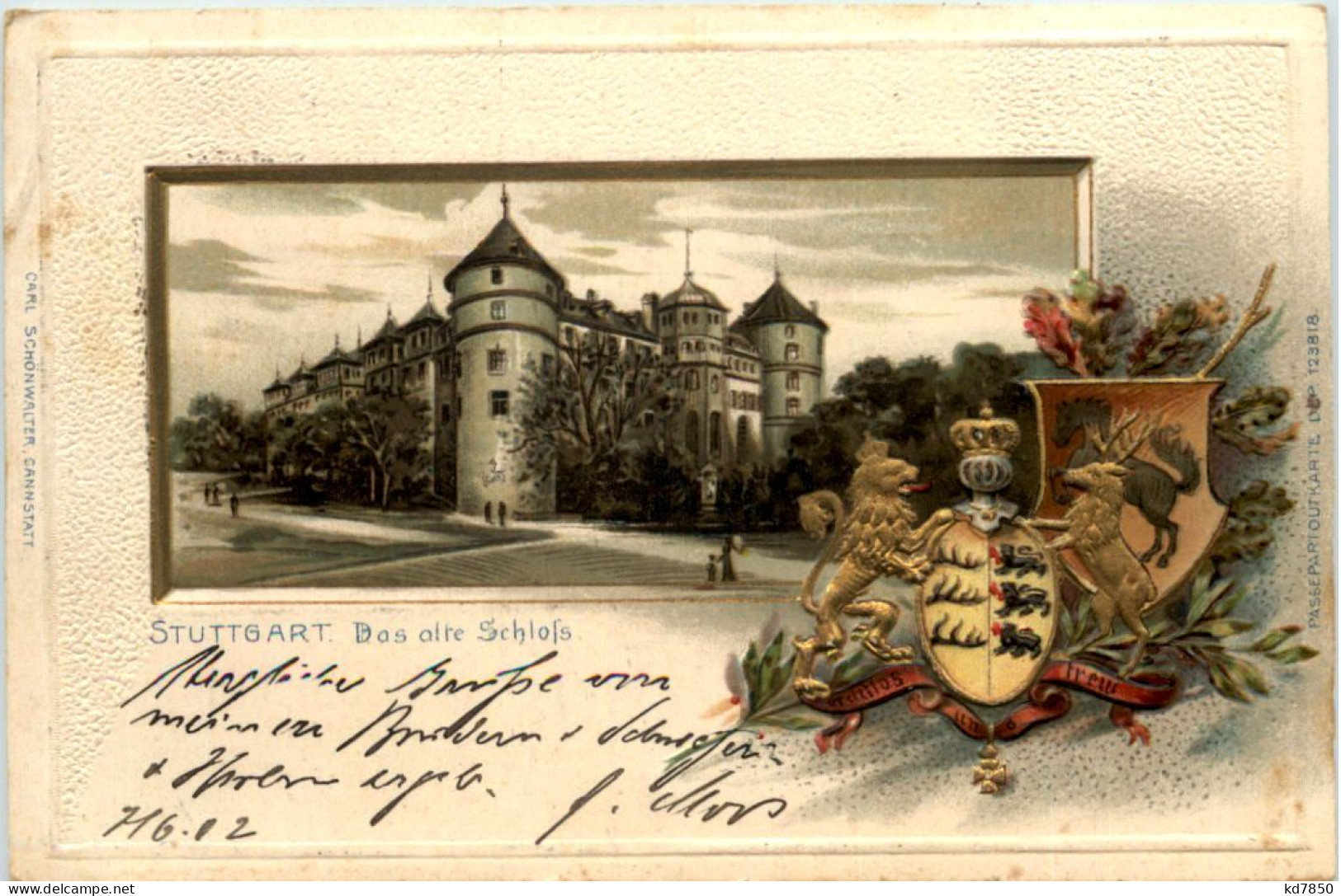 Stuttgart - Das Alte Schloss - Litho - Stuttgart