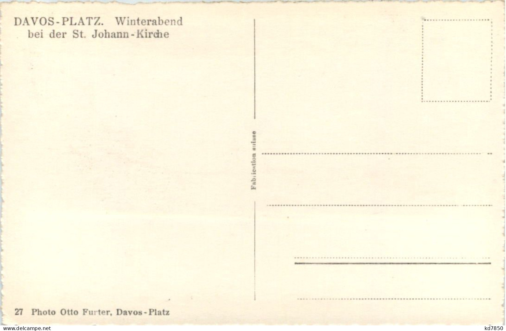 Davos--Platz, Winterabend Bei Der St. Johann-Kirche - Davos