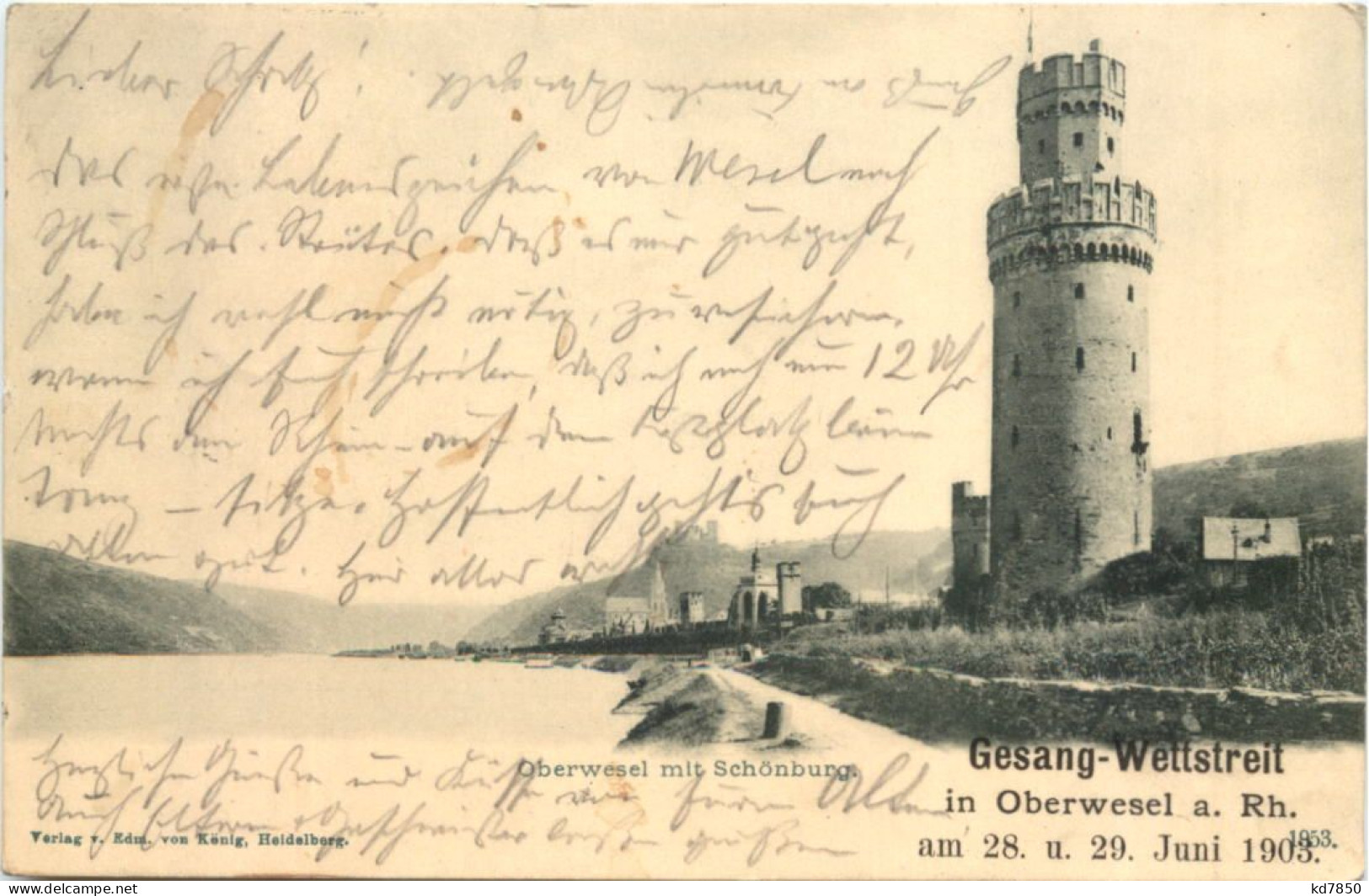 Oberwesel - Gesang Wettstreit 1903 - Oberwesel