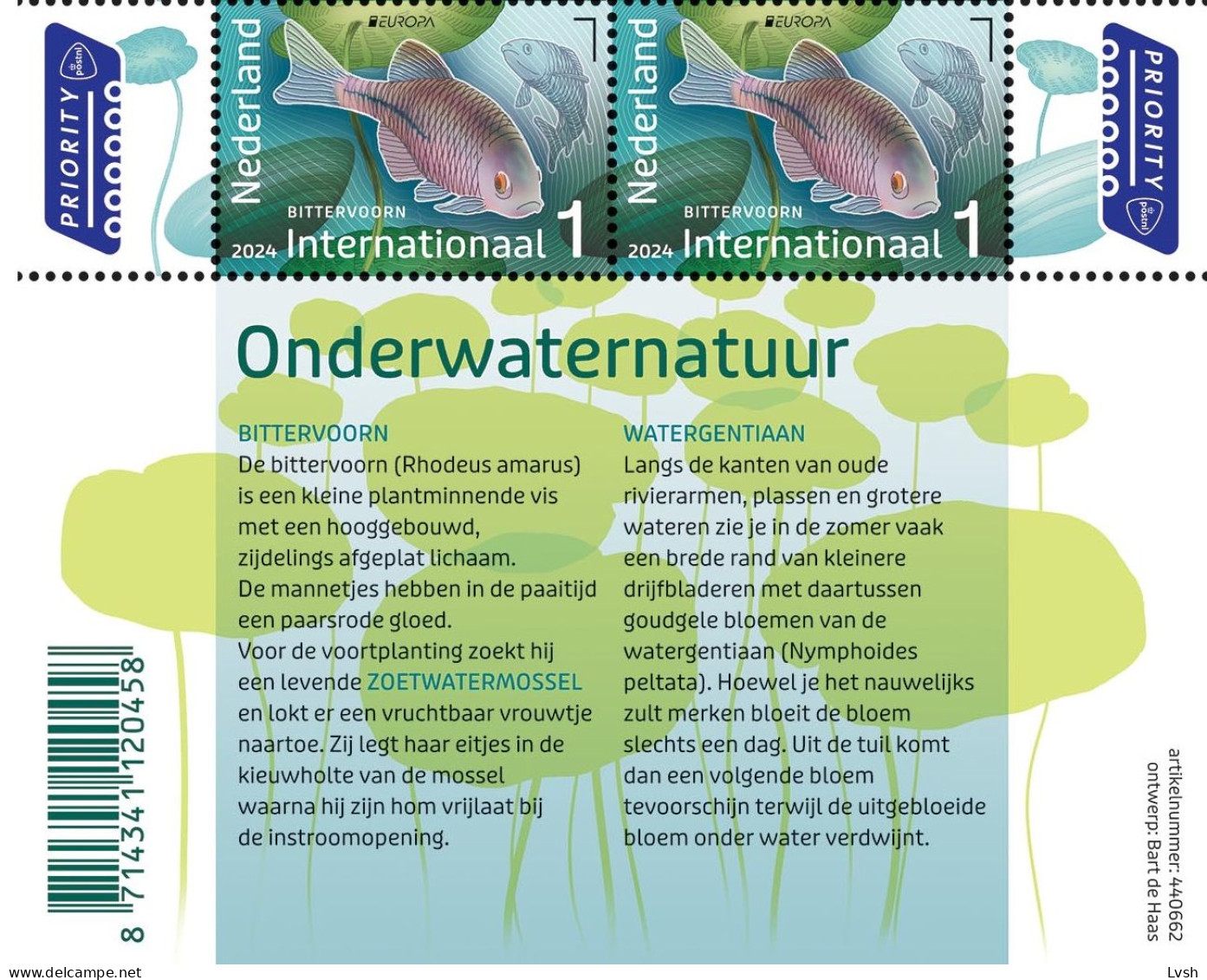 Netherlands.2024.Europa CEPT.Underwater Fauna And Flora.1 V. X 2 + Tab. ** . - 2024