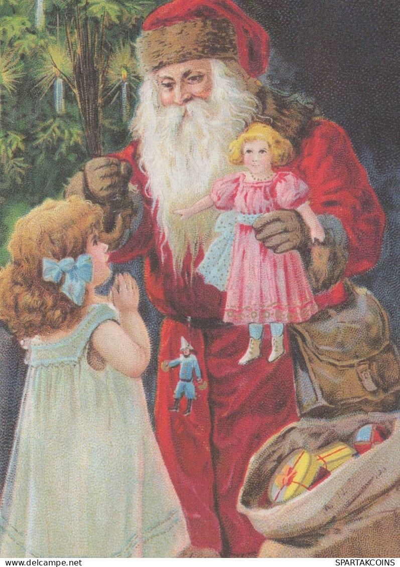 PÈRE NOËL ENFANT NOËL Fêtes Voeux Vintage Carte Postale CPSM #PAK380.FR - Santa Claus