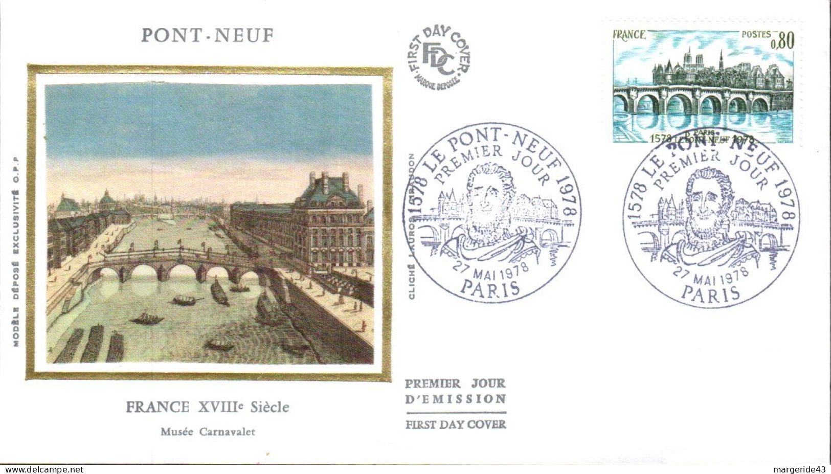 FDC 1978 PONT NEUF - 1970-1979