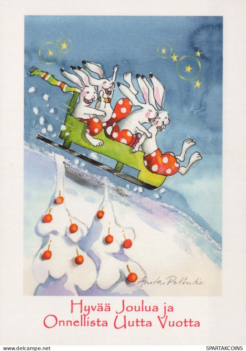 RABBIT Animals Vintage Postcard CPSM #PBR090.GB - Autres & Non Classés