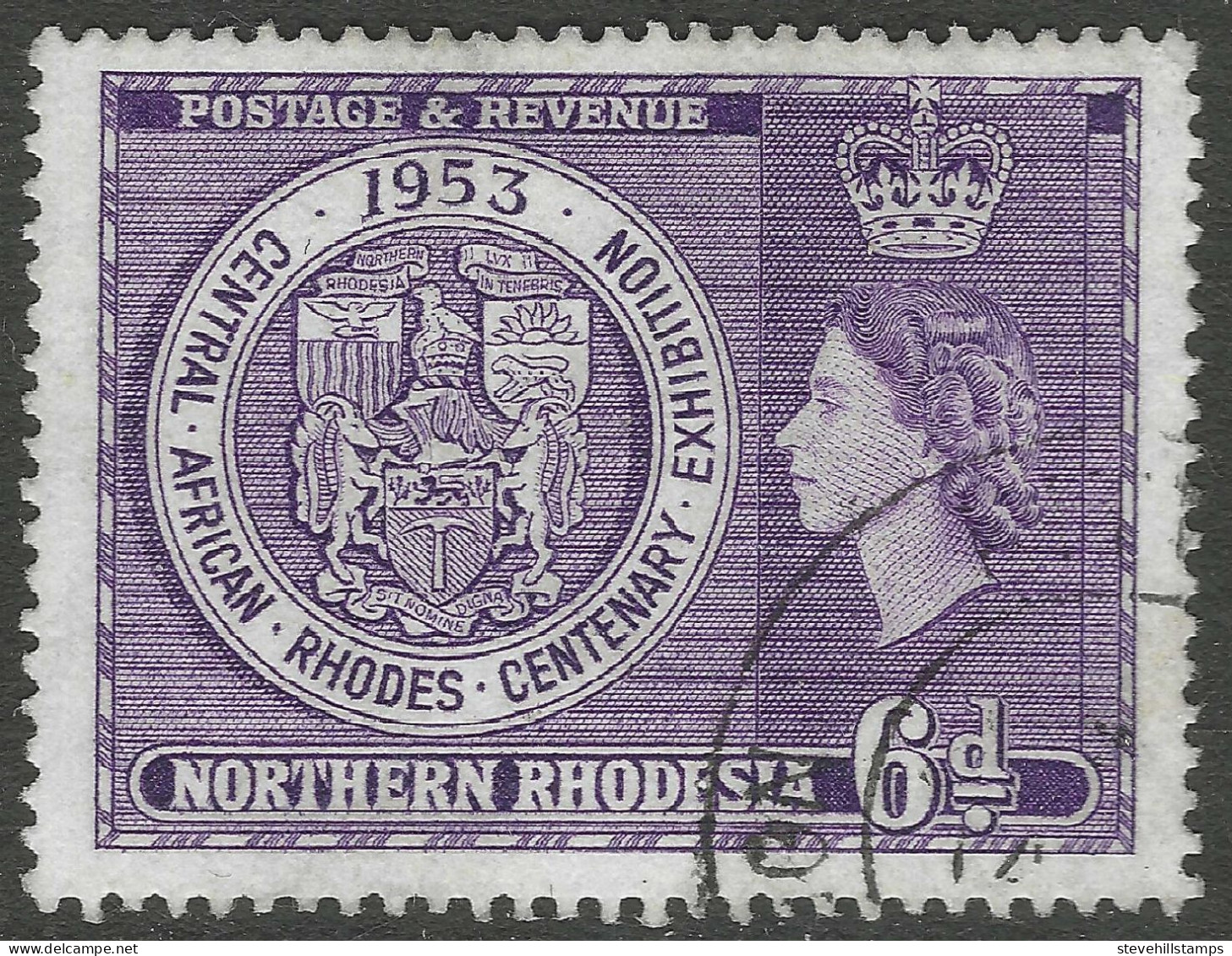 Northern Rhodesia. 1953 Rhodes Centenary Exhibition. 6d Used. SG 59. M5057 - Rodesia Del Norte (...-1963)