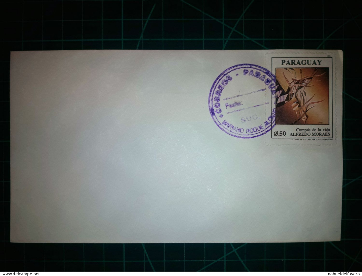 PARAGUAY, Enveloppe Avec Clochette Des "boussoles De Vie" (Alfredo Morales). Année 1991. - Paraguay