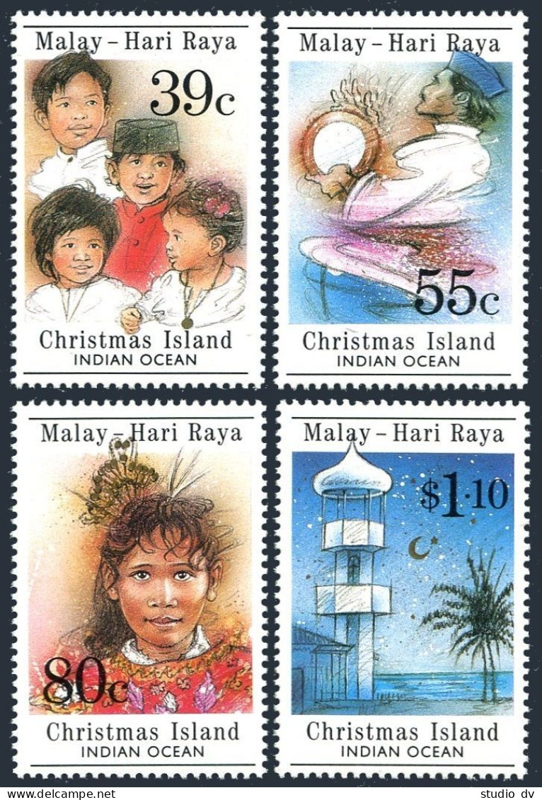 Christmas Isl 234-237, MNH. Mi 278-281. Malay-Hari Raya Folk Celebration, 1989. - Christmas Island