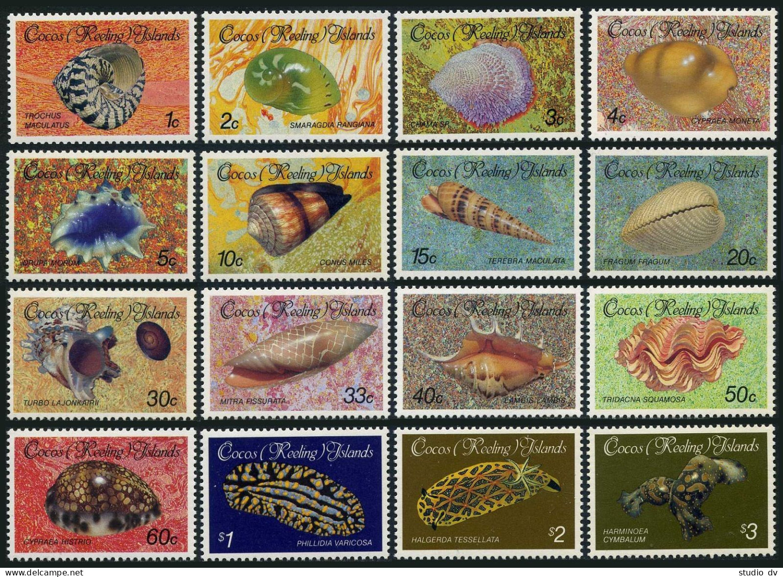 Cocos Islands 135-150, MNH. Michel 140-155. Sea Shells 1985-1986. - Cocos (Keeling) Islands