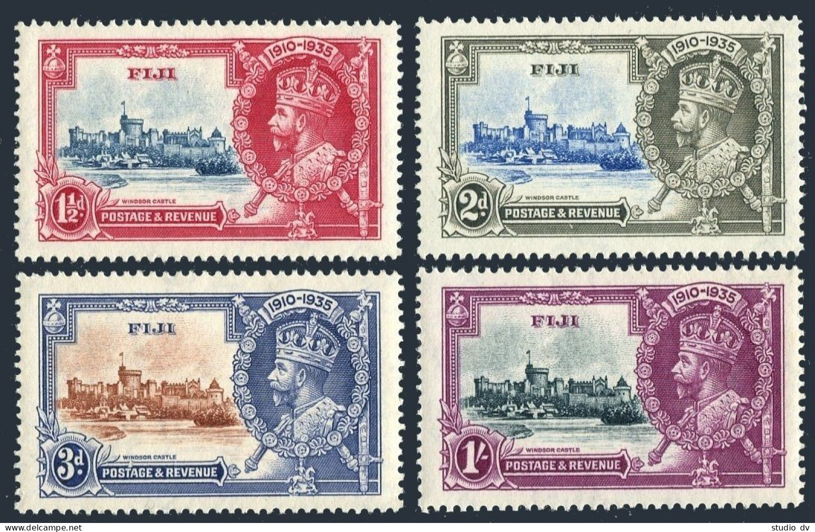 Fiji 110-113, Hinged. Mi 85-88. King George V Silver Jubilee Of The Reign, 1935. - Fiji (1970-...)