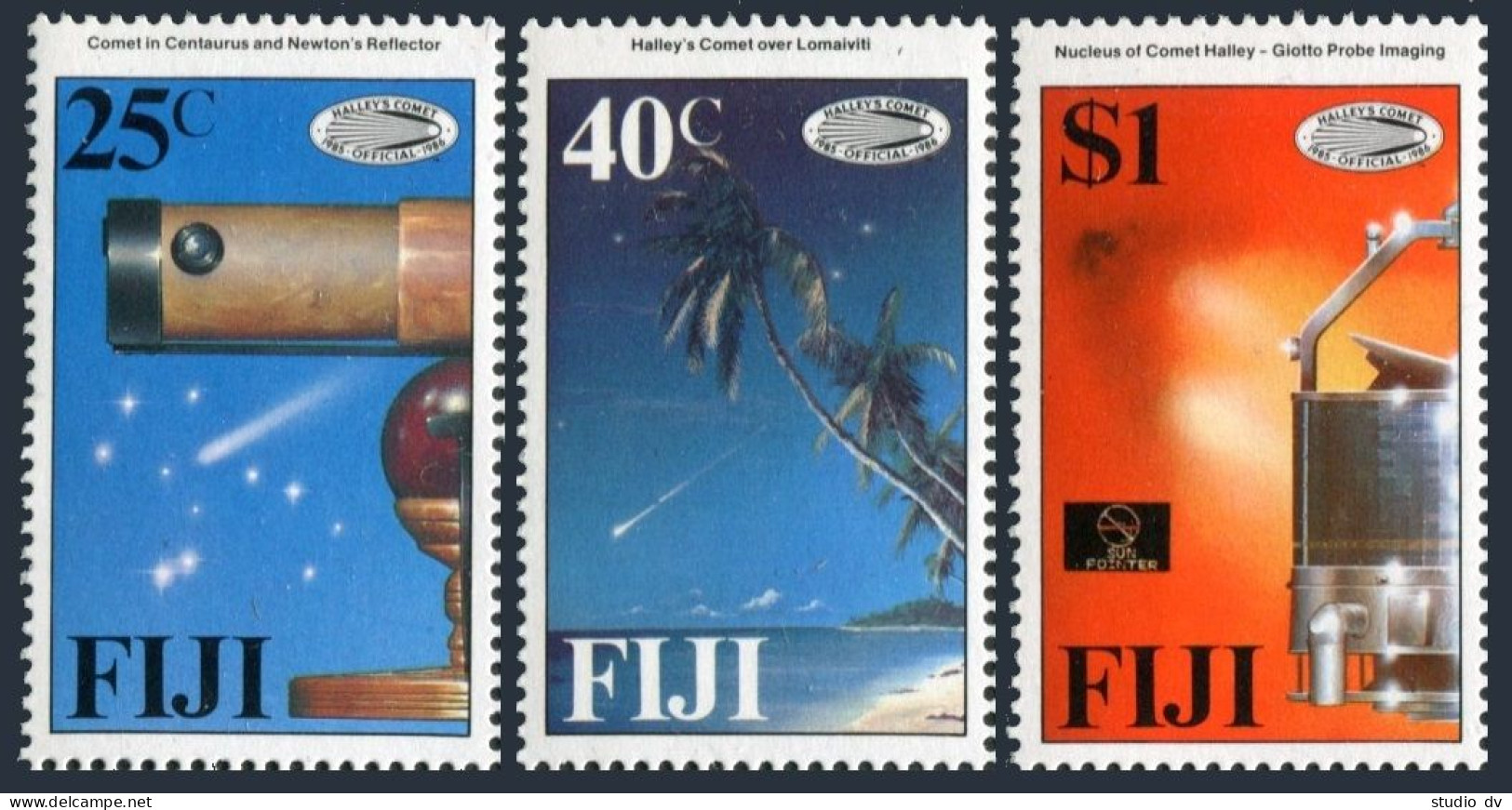 Fiji 551-553, MNH. Michel 545-547. Halley's Comet 1986. - Fiji (1970-...)