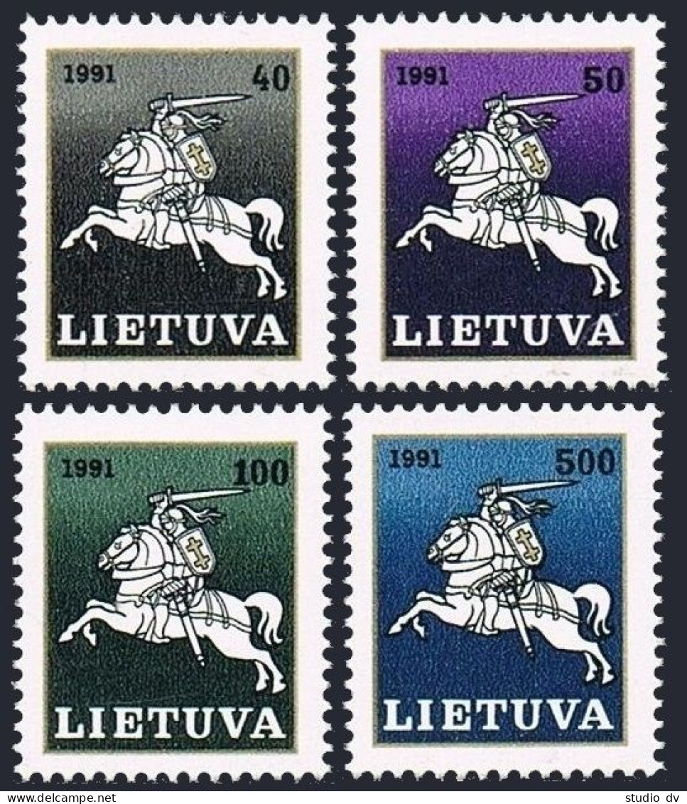 Lithuania 411-418,MNH.Michel 491-494. White Knight Vytis,1992. - Lituania
