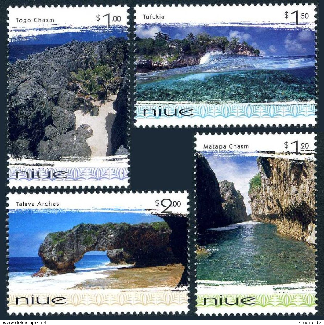 Niue 734-737, MNH. Michel 926-929. Scenic Views, 1999. Togo Chasm, Matapa Chasm, - Niue