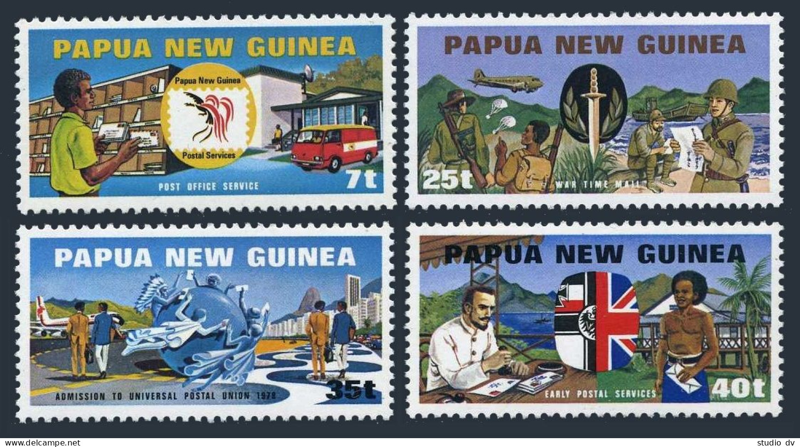 Papua New Guinea 512-515, MNH. Michel 381-384. UPU Memberships, 1980. Bird,Flag. - Papua New Guinea