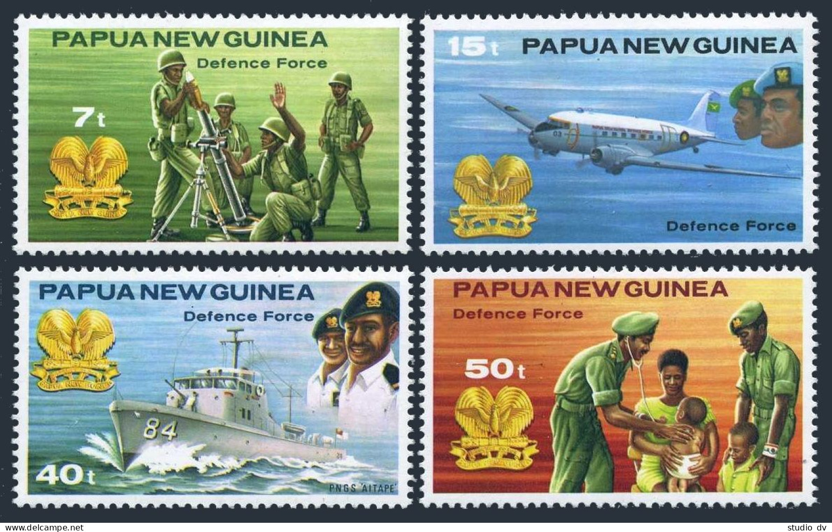 Papua New Guinea 536-539, MNH. Mi 409-412. Defense Force 1981. Soldiers, Plane, - Papoea-Nieuw-Guinea