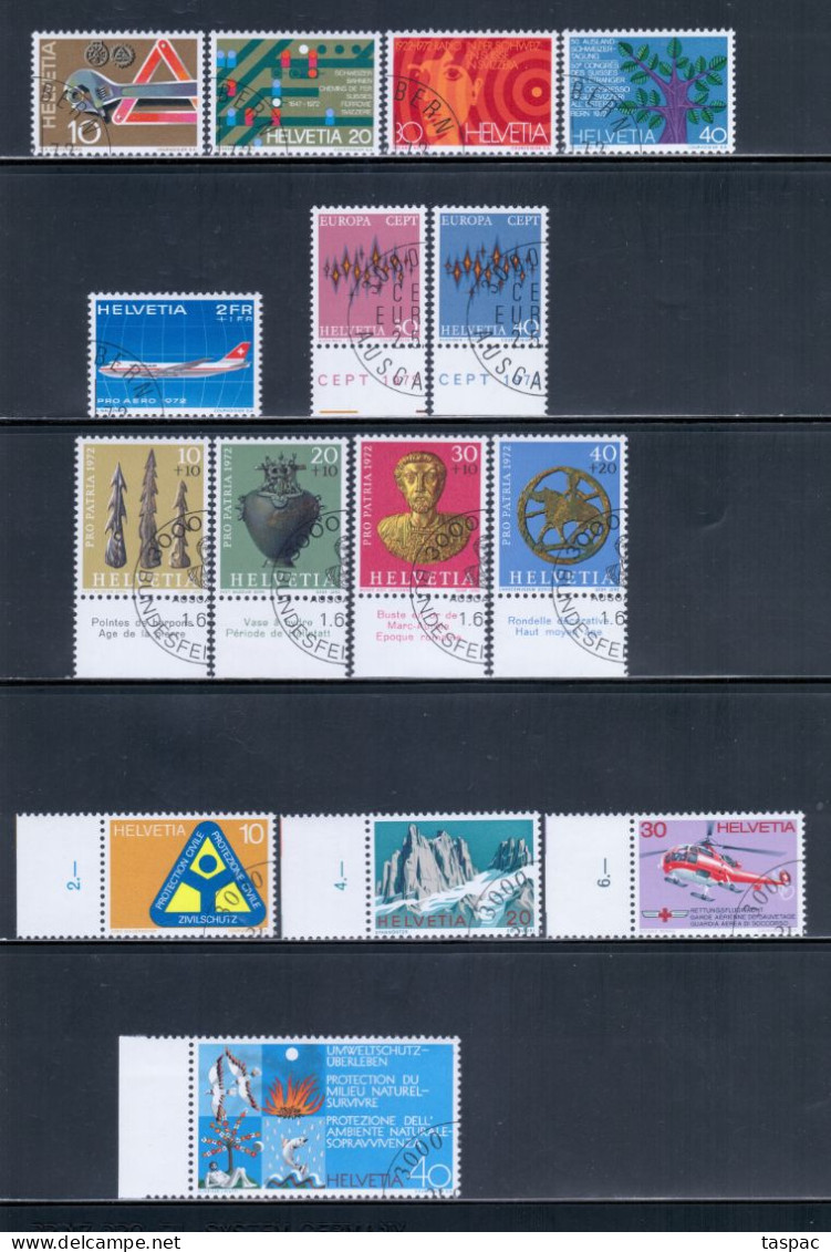 Switzerland 1972 Complete Year Set - Used (CTO) - 24 Stamps (please See Description) - Usados