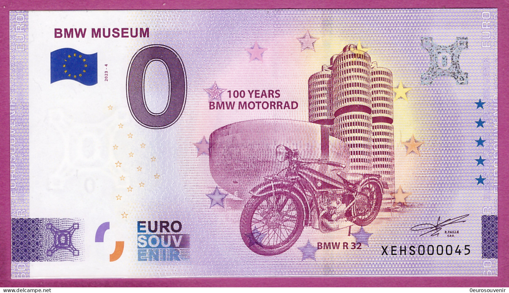 0-Euro XEHS 2023-4 # 0045 ! BMW MUSEUM - MÜNCHEN - BMW R 32 - Private Proofs / Unofficial