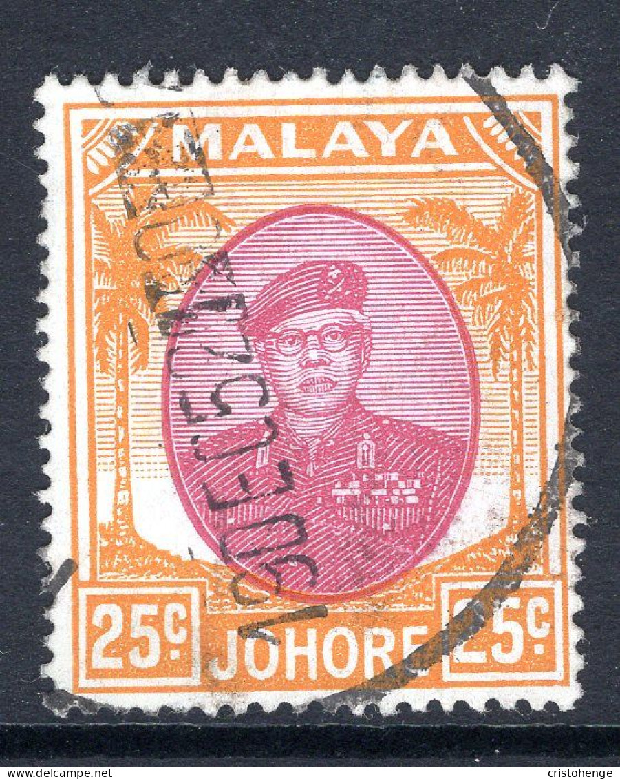 Malaysian States - Johore - 1949 Sultan Sir Ibrahim - 25c Purple & Orange Used (SG 142) - Johore