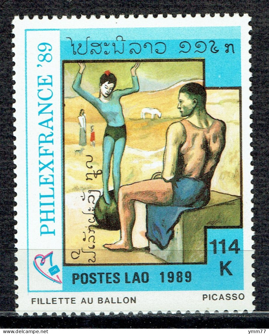 Exposition Philatélique Mondiale à Paris "Philexfrance'89". Œuvres De Picasso : "Fillette Au Ballon" - Laos