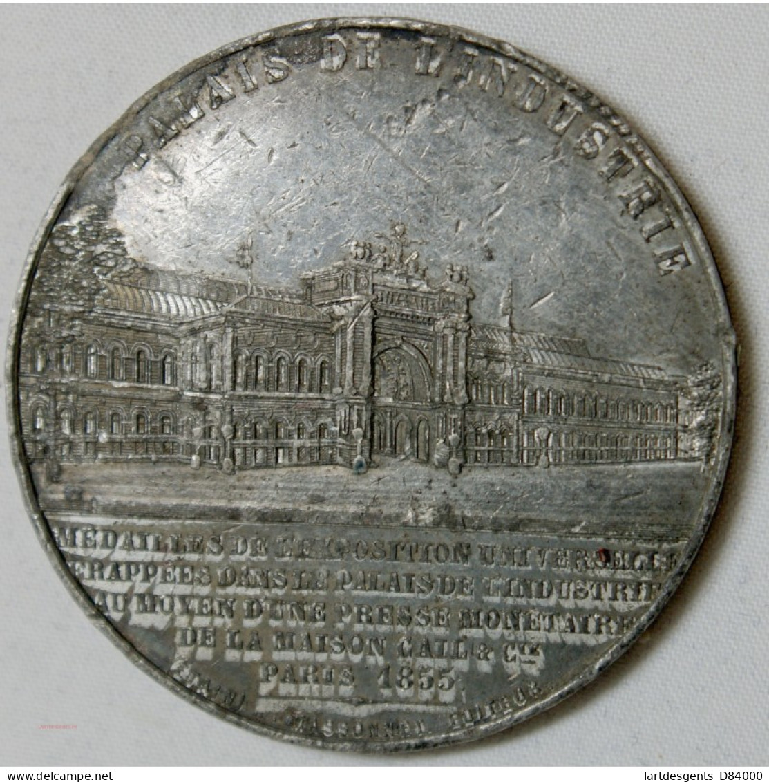 MEDAILLE NAPOLEON III, EXPO UNIVERSELLE 1855 Palais Industrie Par CAQUE.F. - Firma's