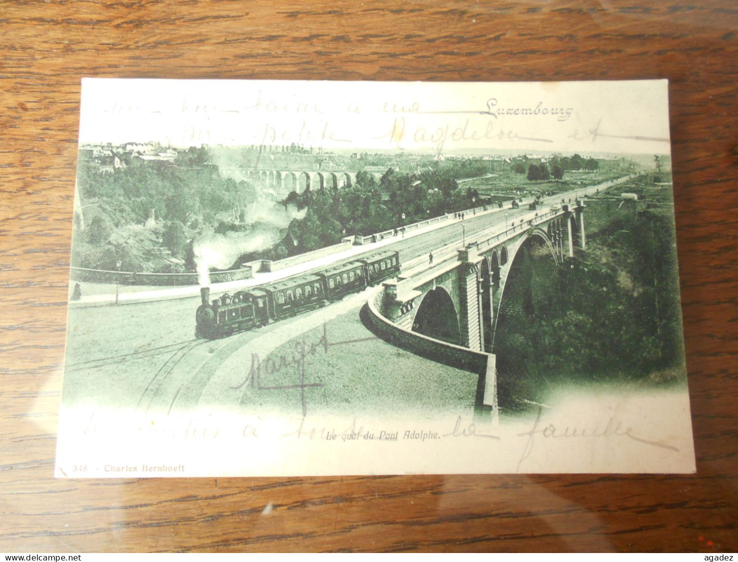 Cpa Luxembourg Le Quai Du Pont Adolphe ,train 1904 - Luxemburg - Stad