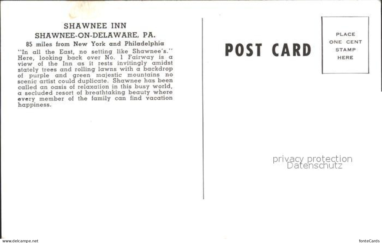 71990959 Shawnee On Delaware Shawnee Inn Hotel Shawnee On Delaware - Sonstige & Ohne Zuordnung