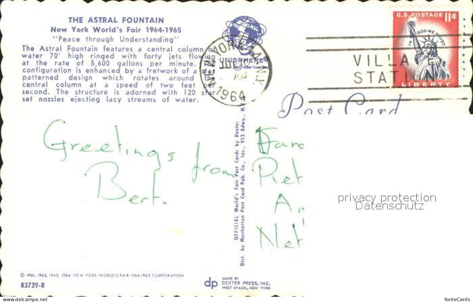 71969288 New_York_City Astral Fountain Worlds Fair - Other & Unclassified