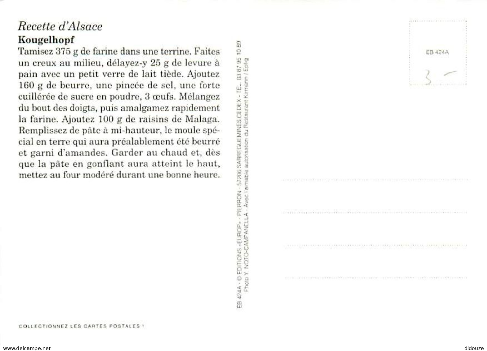 Recettes De Cuisine - Gastronomie - CPM - Voir Scans Recto-Verso - Recepten (kook)