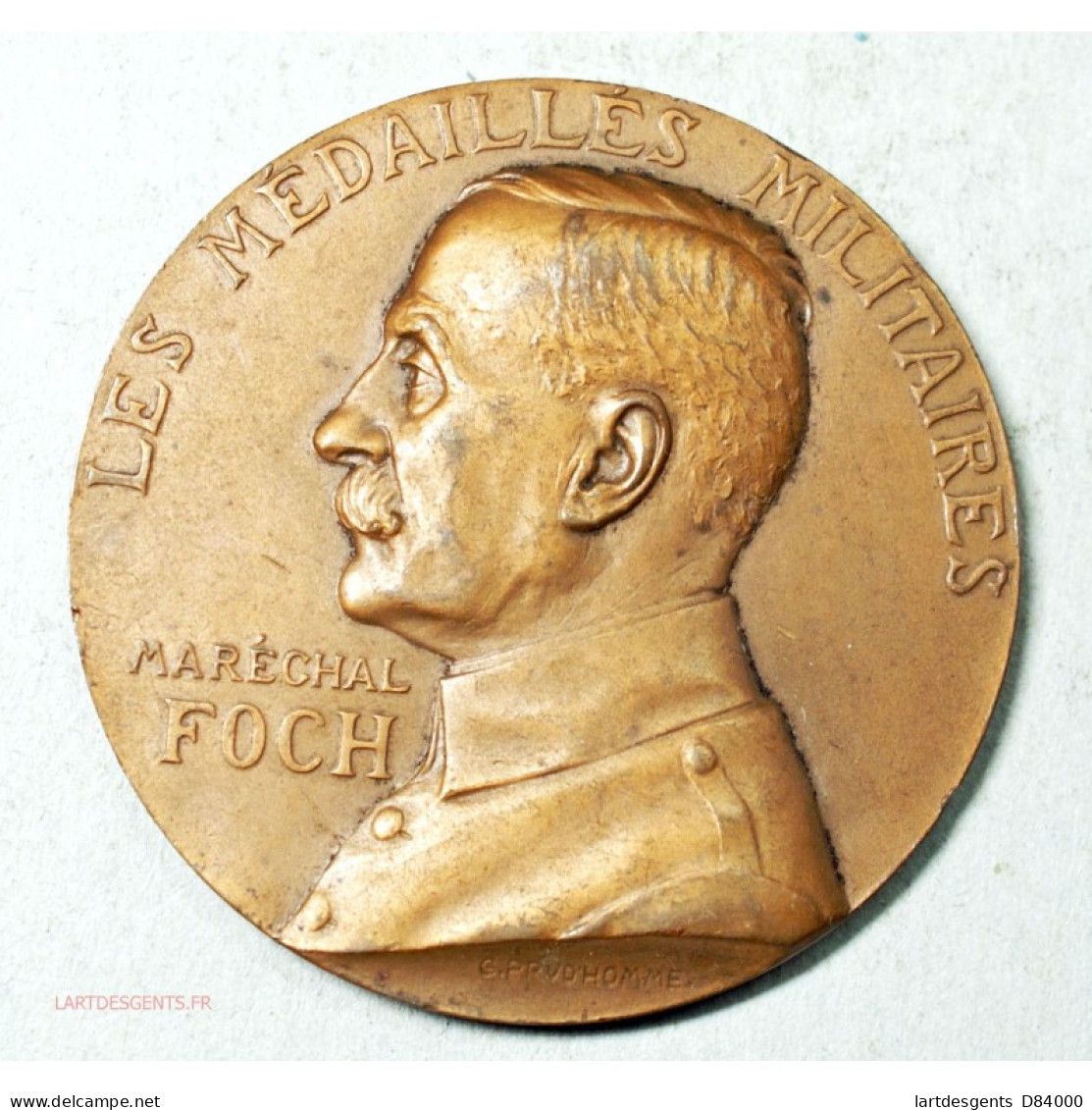 Médaille Militaires Mal Foch , Valeur Discipline A.O.F 1952 Par Prud'homme - Professionnels/De Société