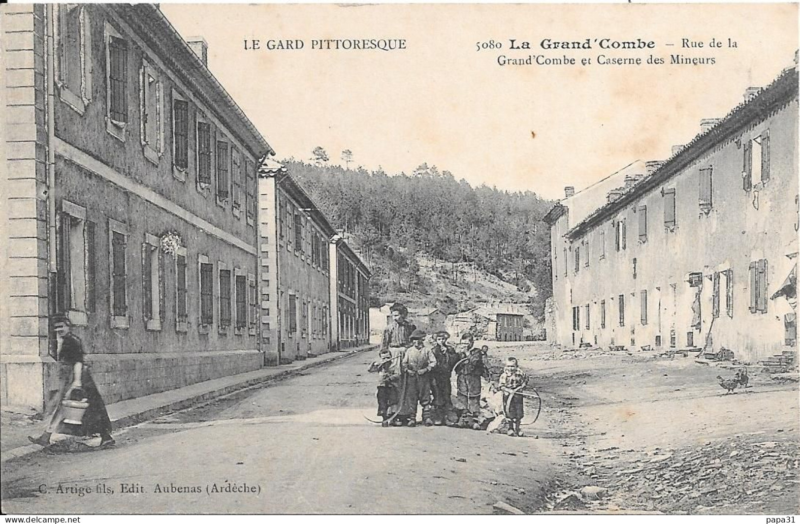 La Grand'Combe - Rue De Ma Grand'Comb  Et Caserne Des Mineurs - La Grand-Combe