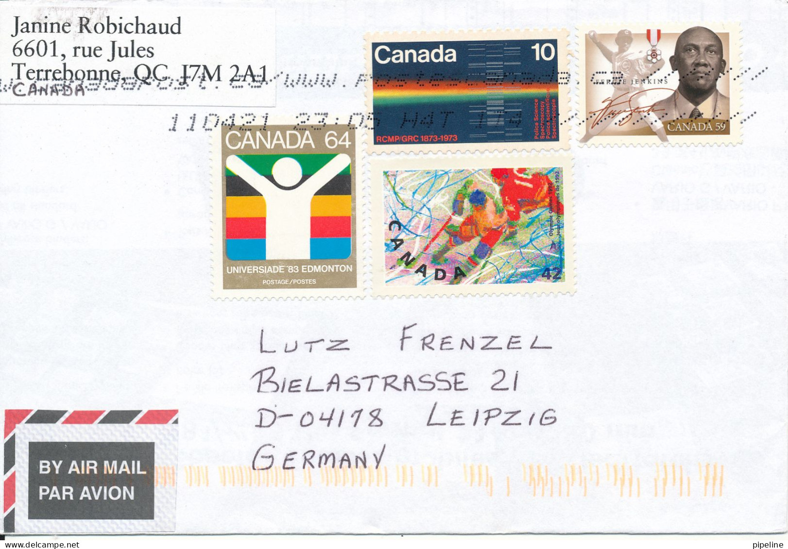 Canada Cover Sent To Germany 21-4-2011 Topic Stamps - Brieven En Documenten