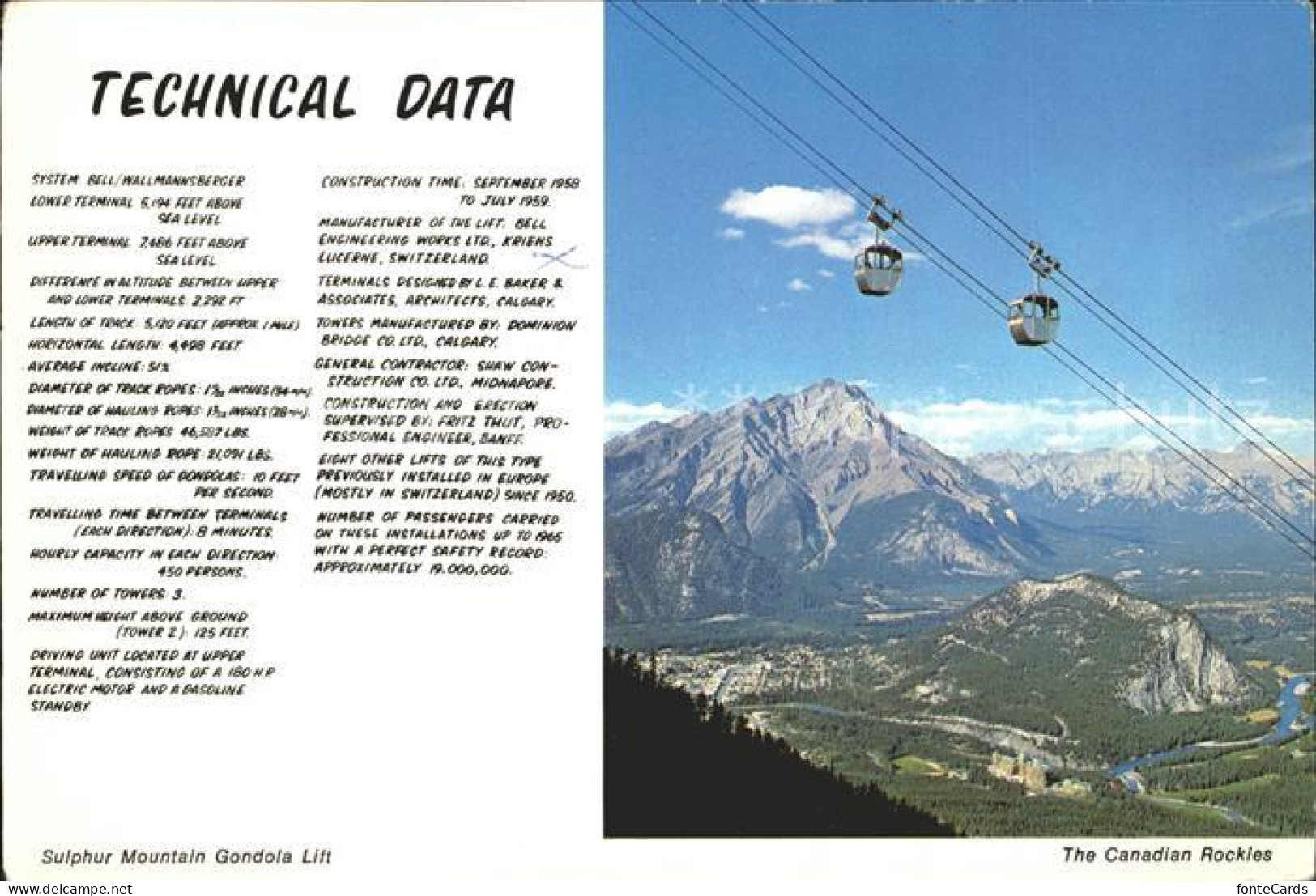 71947385 Banff Canada Sulphur Mountain Gondola Lift Panorama Canadian Rockies Ba - Unclassified