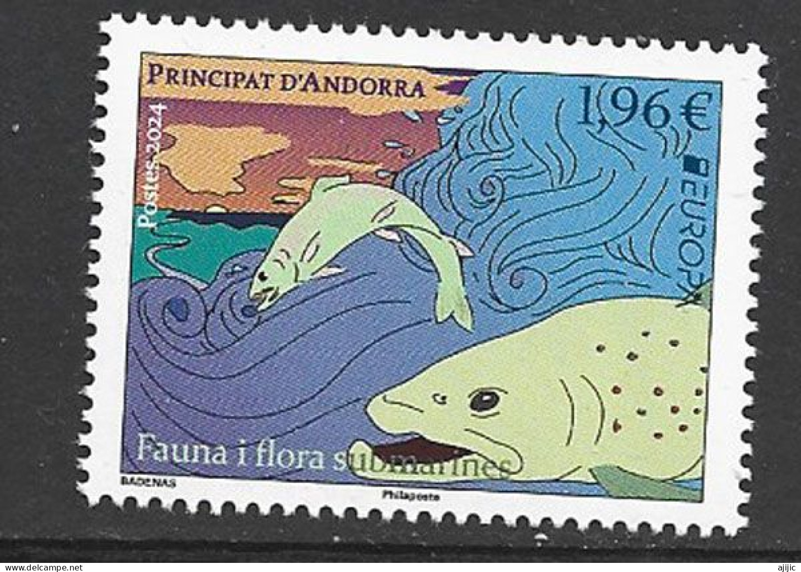 2024 ANDORRA. Europa CEPT. (FR)  Fauna Y Flora Submarinas. Sello Nuevo ** - 2024