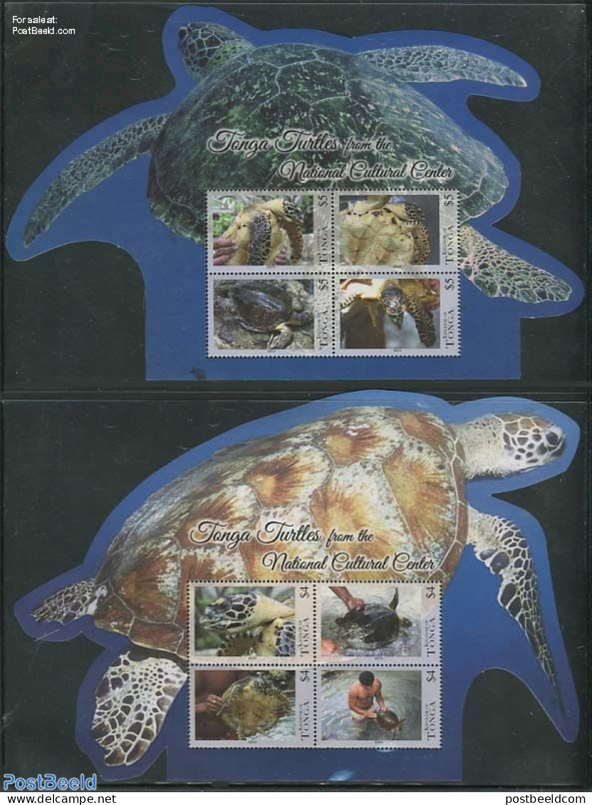 Tonga 2013 Turtles 2 S/s, Mint NH, Nature - Other & Unclassified