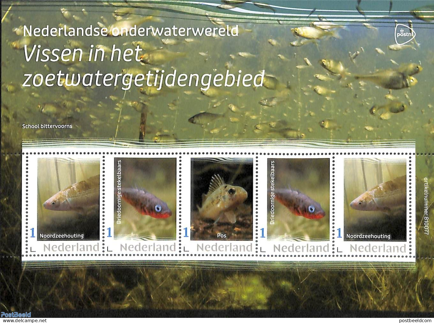 Netherlands - Personal Stamps TNT/PNL 2023 Underwaterworld 5v M/s, Mint NH, Nature - Fish - Fishes