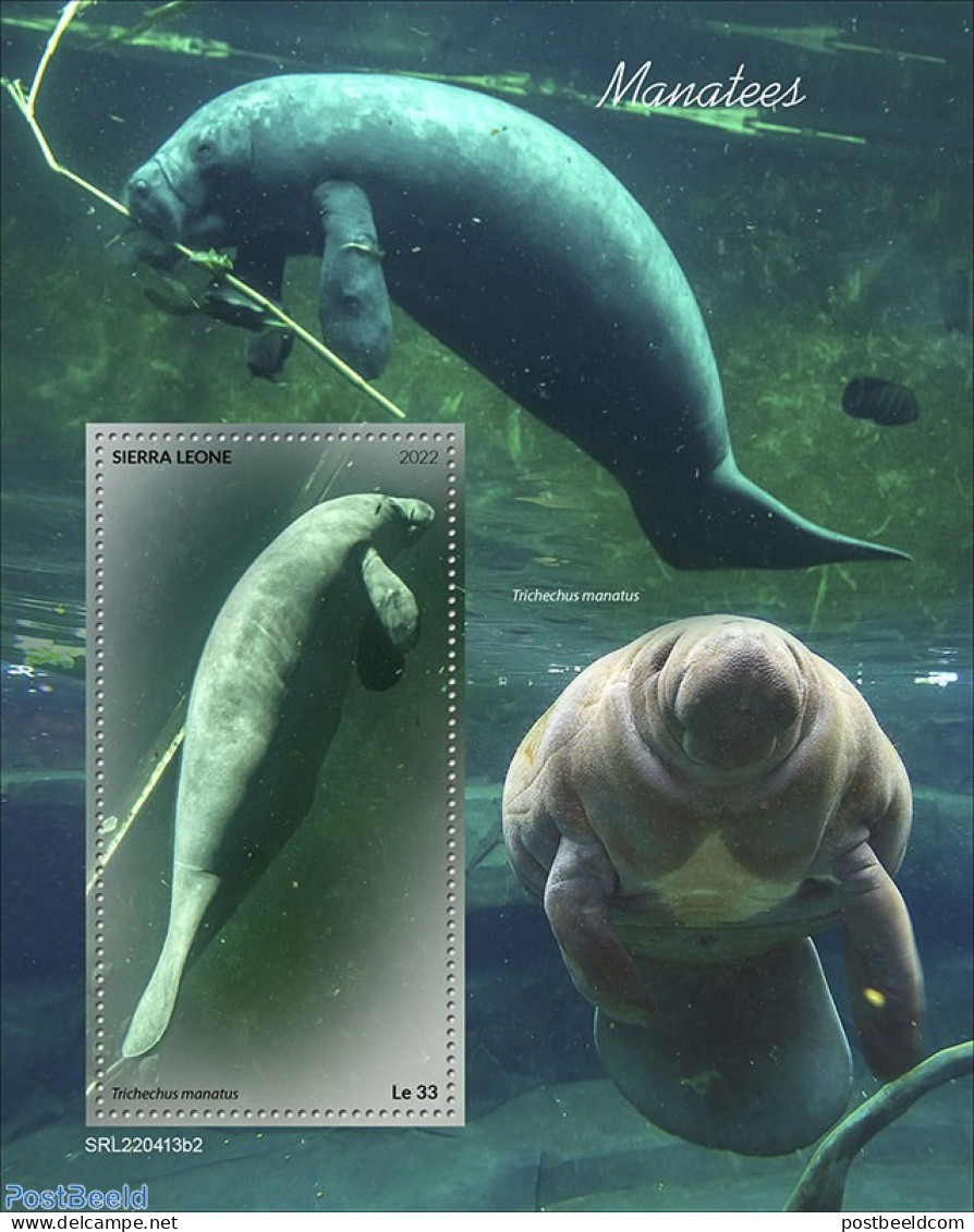 Sierra Leone 2022 Manatees, Mint NH, Nature - Sea Mammals - Other & Unclassified