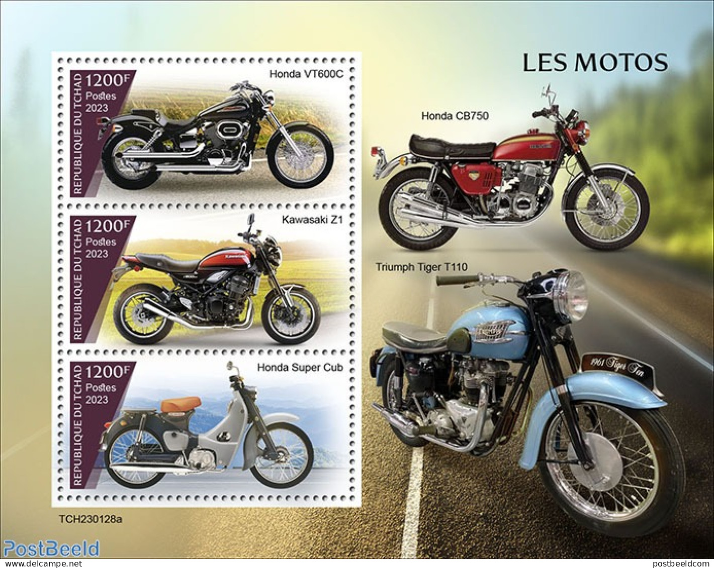 Chad 2023 Motorcycles, Mint NH, Transport - Motorcycles - Other & Unclassified