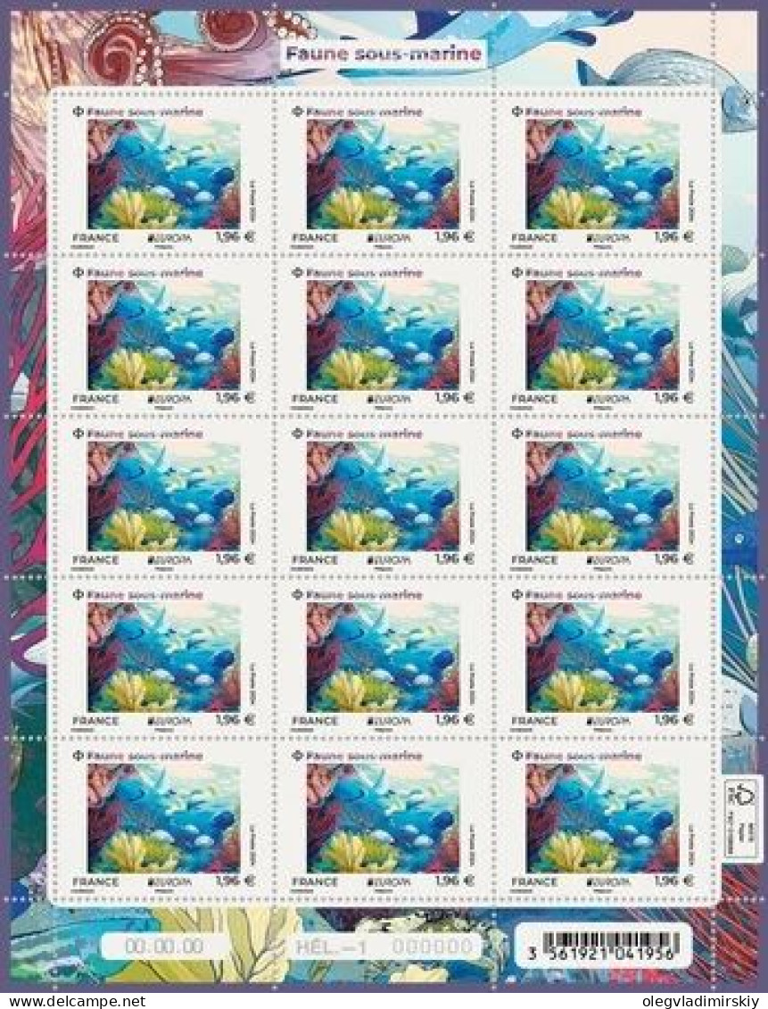 France 2024 Europa CEPT Underwater Fauna Sheetlet MNH - 2024