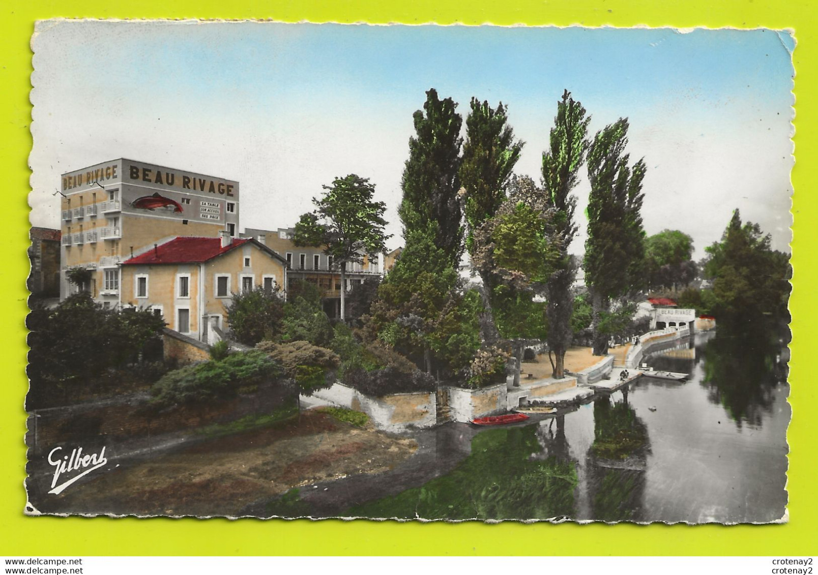 16 MANSLE N°14 Les Rives De La Charente Hôtel BEAU RIVAGE PUB Poisson Barques VOIR DOS Et Flamme En 1959 - Mansle