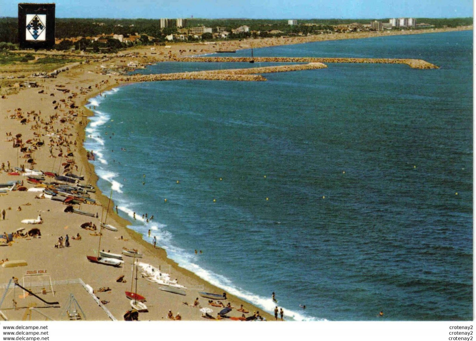 66 ARGELES PLAGE LE RACOU Port Et Plage N°2078 Portique Toboggan Ecole De Voile ? Pédalos Baignade VOIR DOS - Argeles Sur Mer