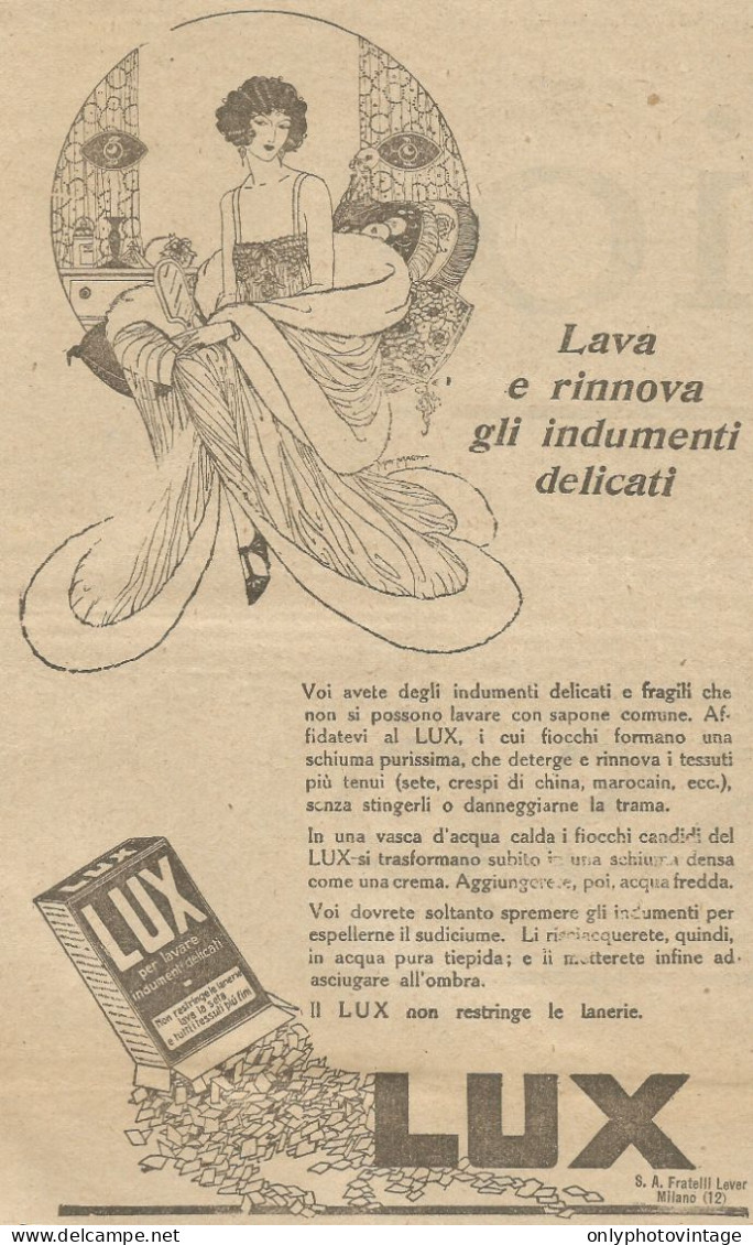 Il LUX Lava I Vostri Indumenti - Pubblicità 1924 - Advertising - Publicités