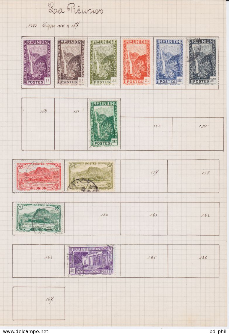 Lot 48 Timbres Réunion 1892 1899 1909 1922 1928 1933 1935 1937 1938 1939 Neuf Et Oblitéré Avec Charnière - Altri & Non Classificati