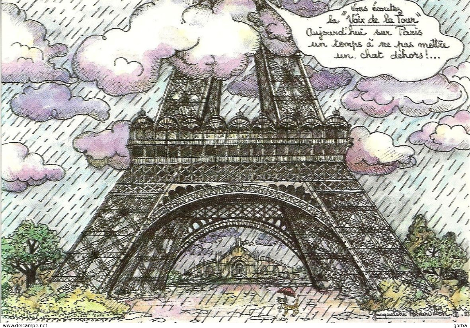 *CPM - Centenaire De La Tour Eiffel - Dessin De Jacqueline BOURDILLON - Belle Carte - Autres & Non Classés