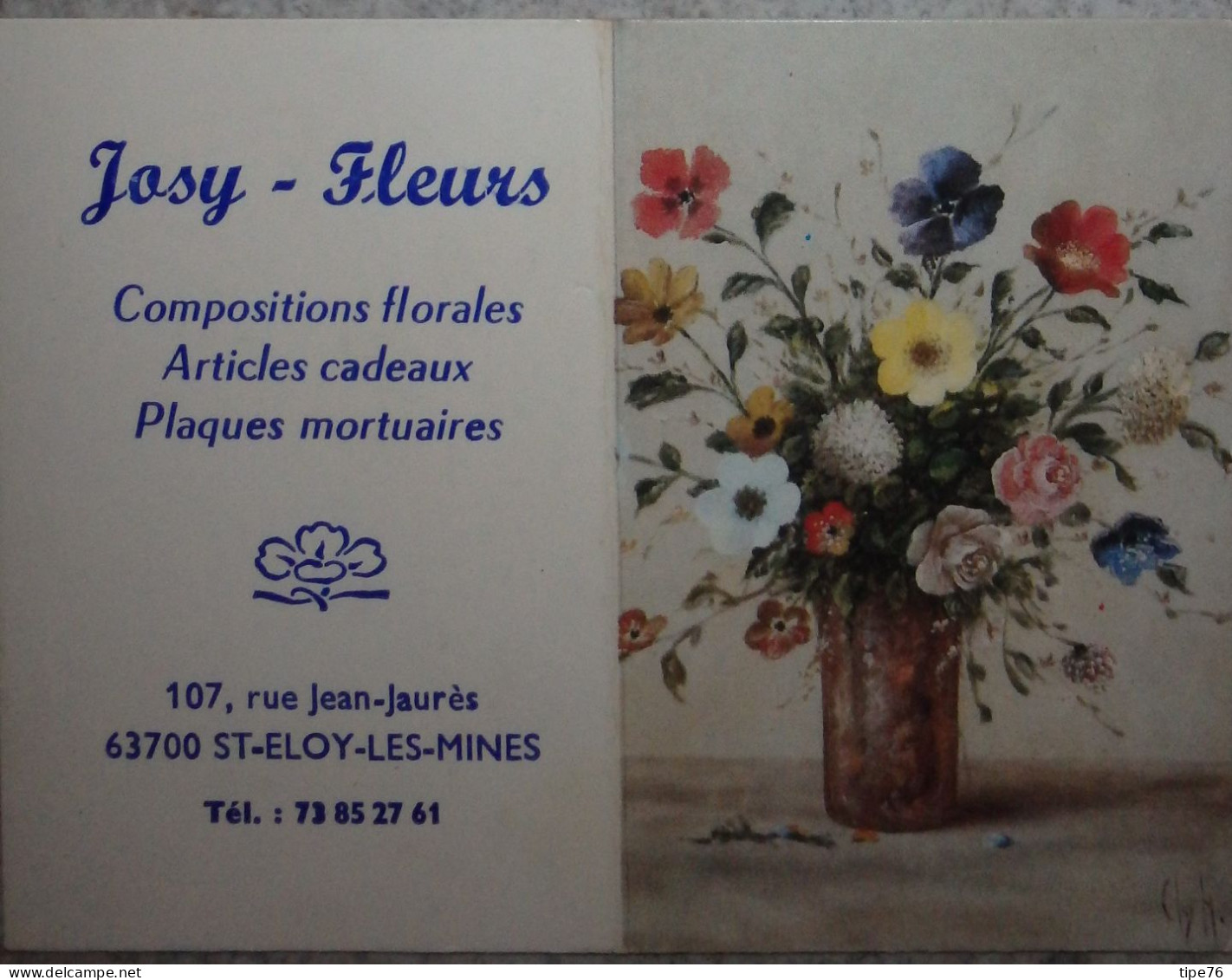 Petit Calendrier De Poche 1986 Fleurs Bouquet Fleuriste Saint St Eloy Les Mines Puy De Dôme - Klein Formaat: 1981-90