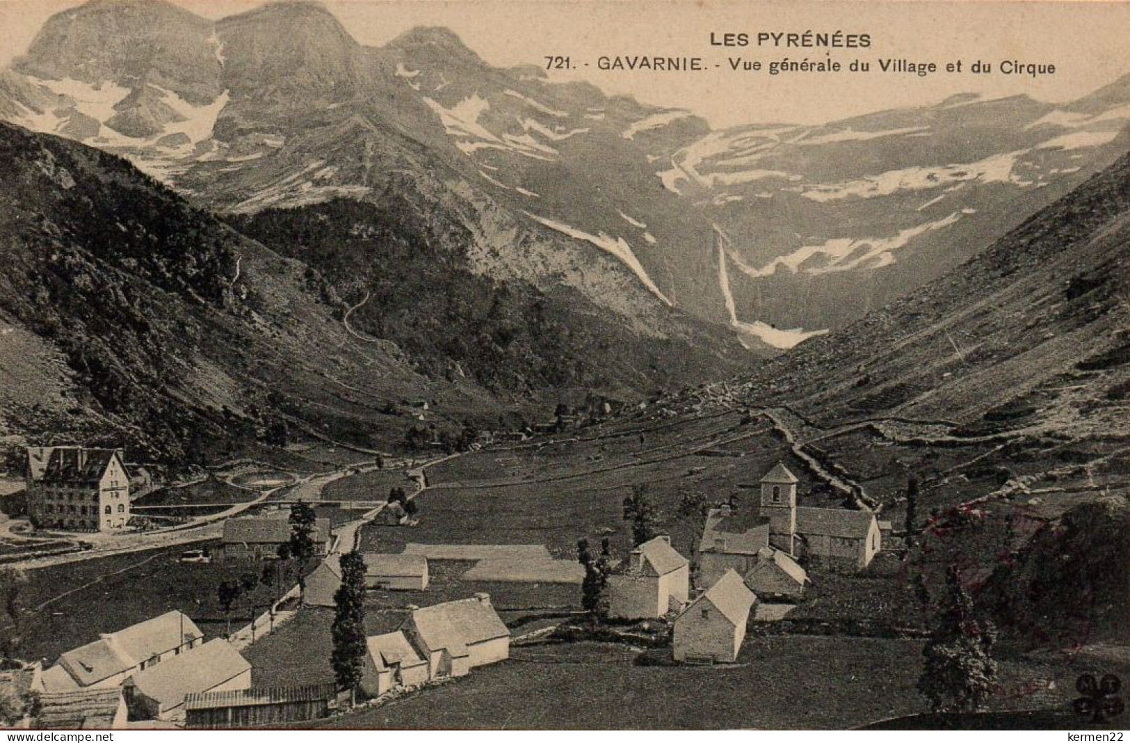 CPA 65 LES PYRENEES GAVARNIE Vue Générale Du Village Et Du Cirque - Gavarnie