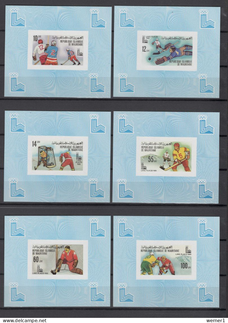 Mauritania 1979 Olympic Games Lake Placid Set Of 6 S/s Imperf. MNH -scarce- - Winter 1980: Lake Placid